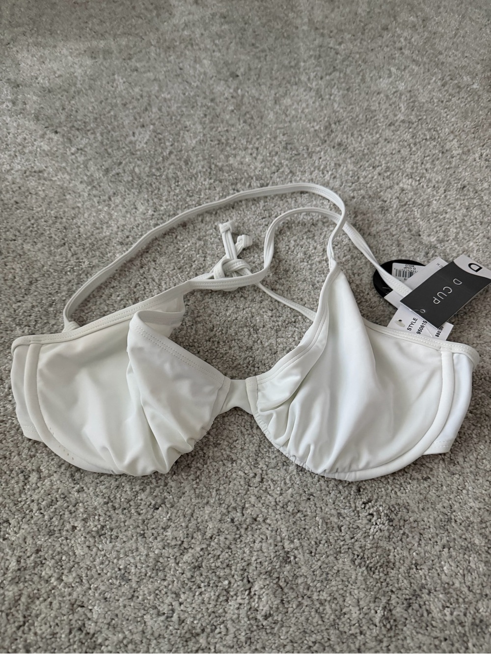 Body Glove White Underwire Bikini Top with Ruched Cups